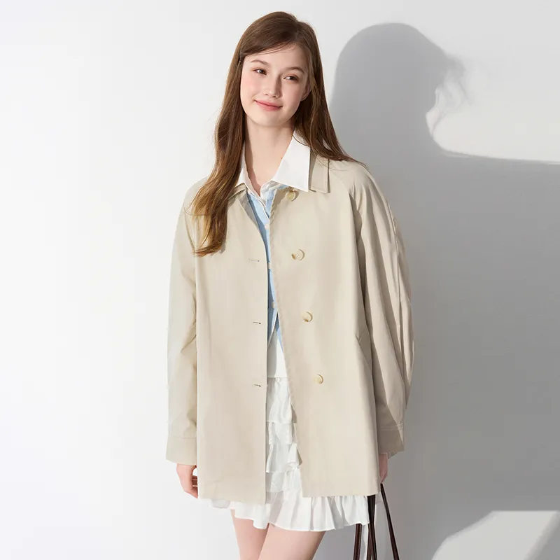 LEDIN Trench Coat Women's Oat Gray-5