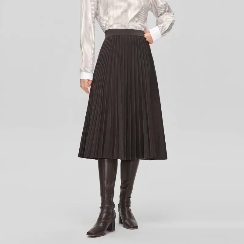 OVV Casual Short Skirts Women's Dark Coffee Solid Color A5-2