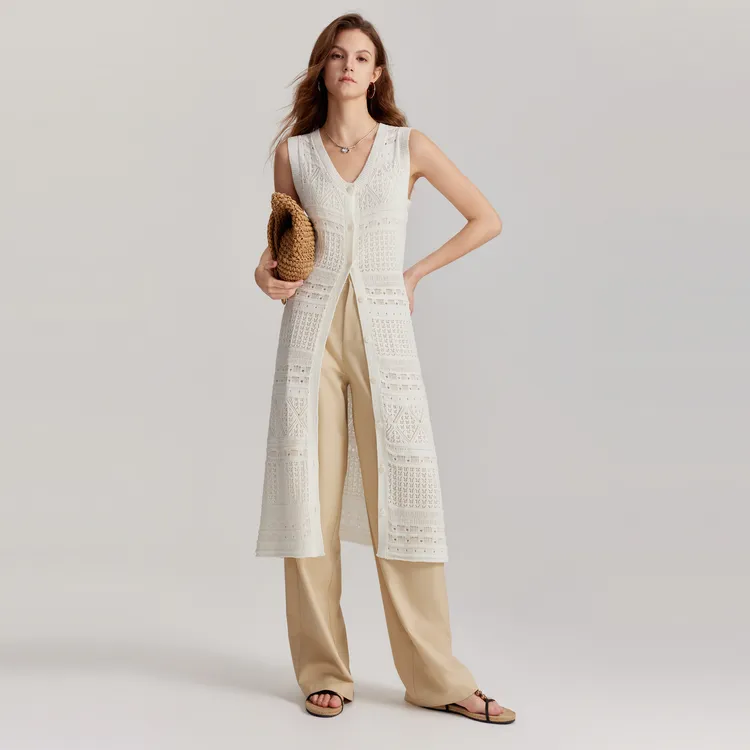 ELLE Sleeveless Skirt Summer Women's Ecru-1
