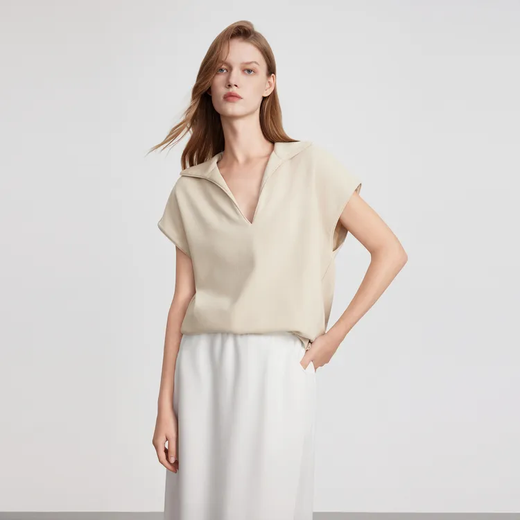 ELLE T Shirts Women's Light Khaki-2