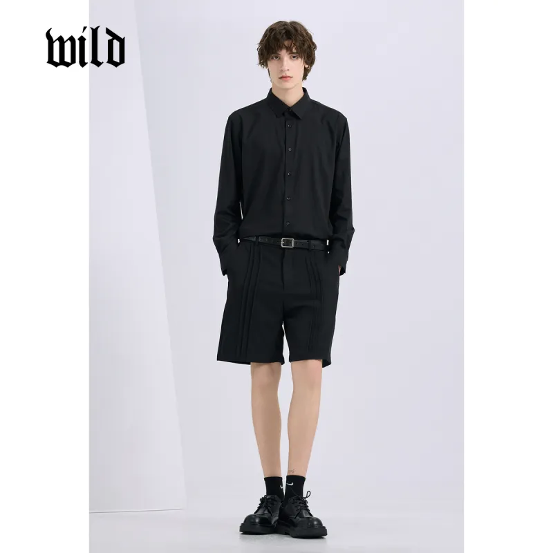 WILD LEADER Shirts Men Mysterious Black[CW51585185EH]-3