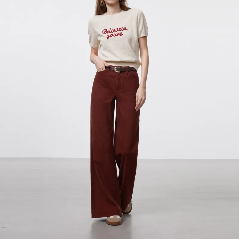 3COLOUR Jeans Women's Burgundy-2