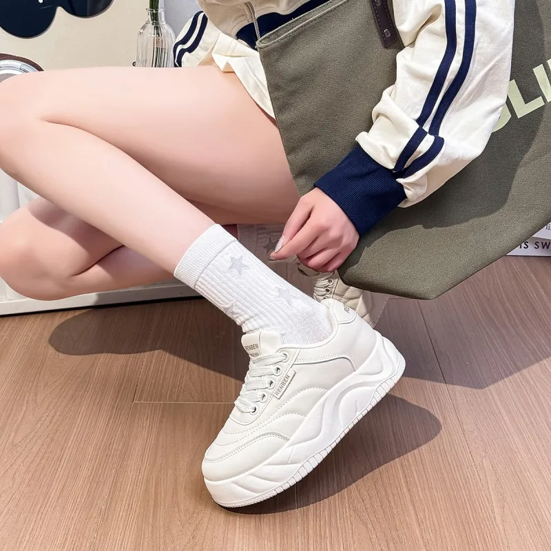 RENBEN Lightweight Support Height Increasing Low Top Skateboard Shoes Women's-5