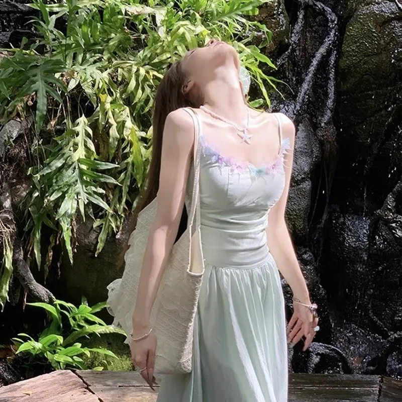 BEAUTIFUL CONFESSION Slip Dress Women's Mint Green-3