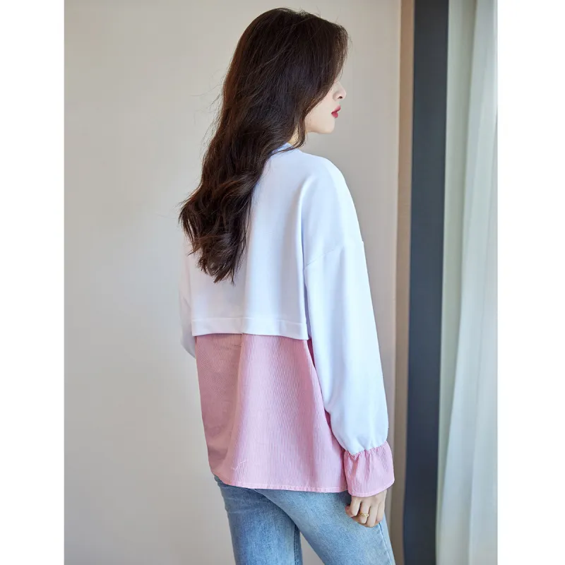 Like The Age Of Water Spring, Fall Sweatshirt Loose Fit Women's White-5