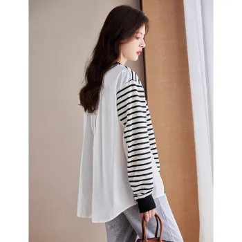 Like The Age Of Water Spring, Fall Sweatshirt Regular Women's Stripes