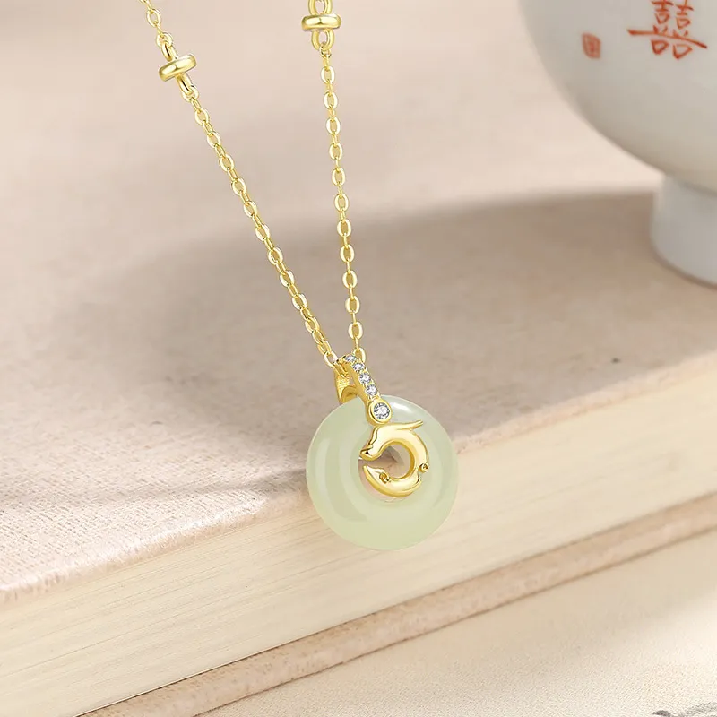 Royal Heaven's Choice Hetian Jade Pale Greenish White Jade Unisex-1