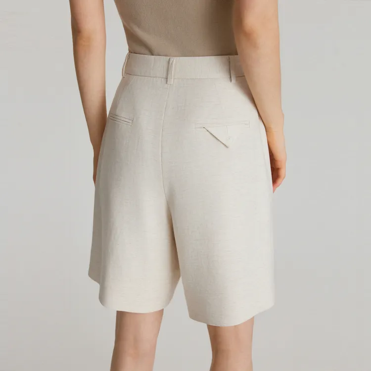 ELLE Summer Casual Shorts Women's Ecru-3
