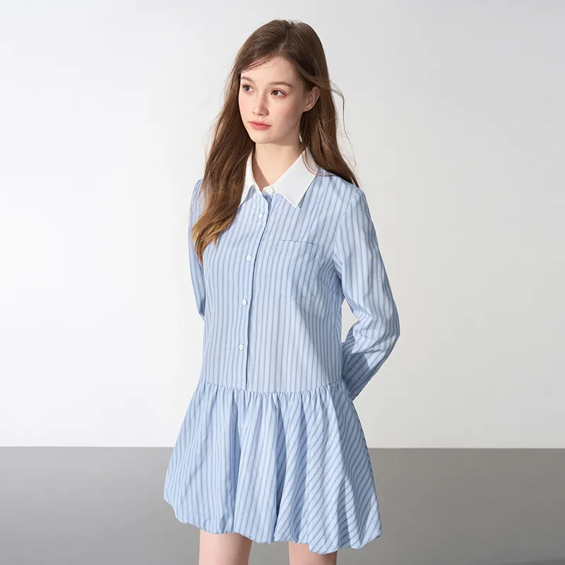 LEDIN Long Sleeved Dress Women's Ice Dew Blue-2