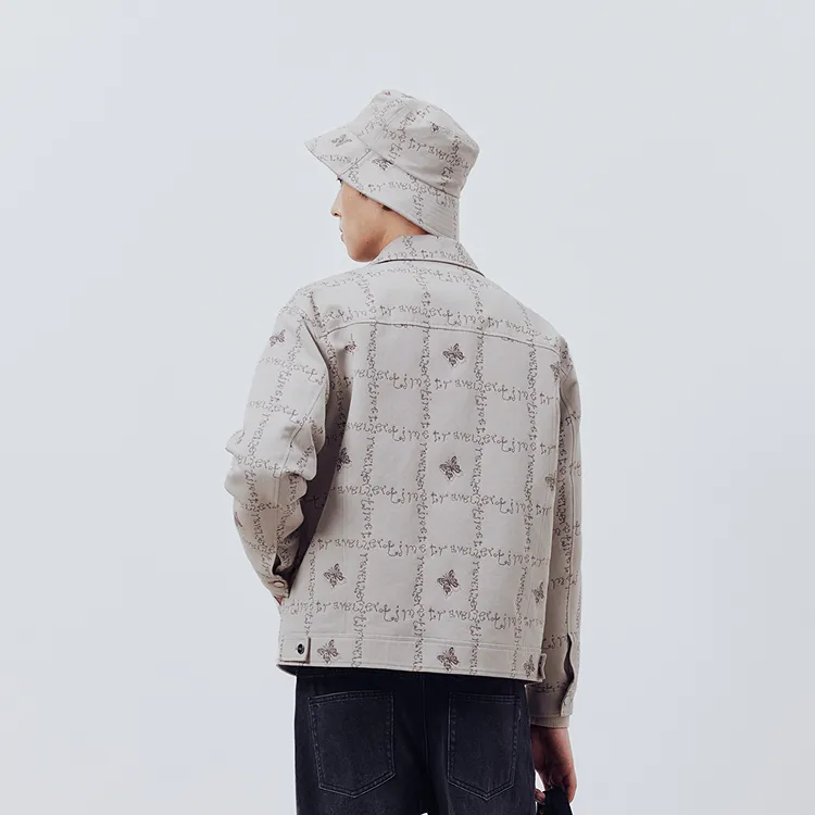 PEACEBIRD MEN Jackets Men Gray White 1 Loose Fit-4