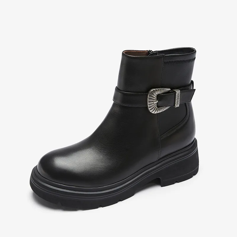 LE SAUNDA Ankle Boots Women's White/Black-5