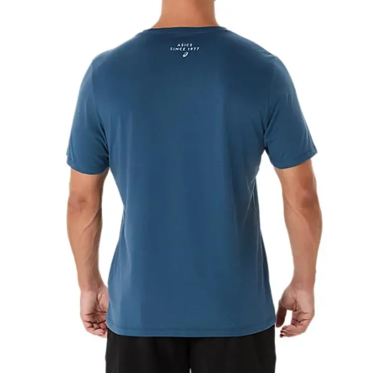 Asics MOUNTAIN INSIGNIA T-Shirt Unisex Vintage Indigo-1