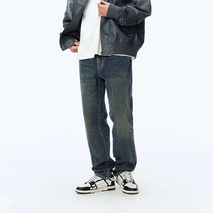 PEACEBIRD MEN Jeans Men Dark Blue Classic Straight Fit-2