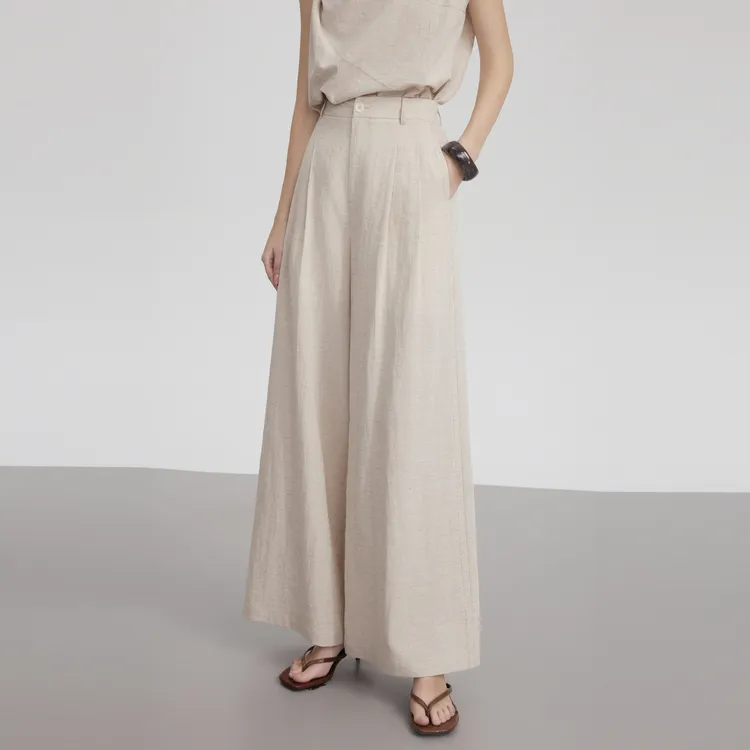 ELLE Casual Pants Women's Apricot-3