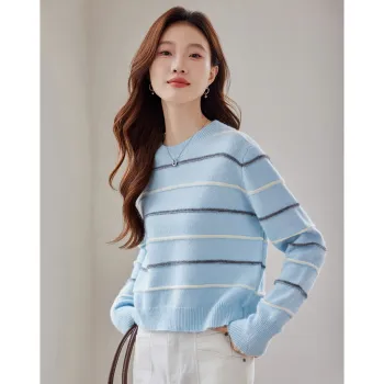 Love Elaine Spring, Fall Knitwear Regular Women's Blue
