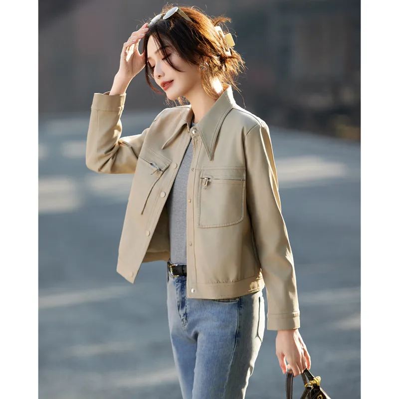 TERRE BLEUE Leather Jacket Women's-3