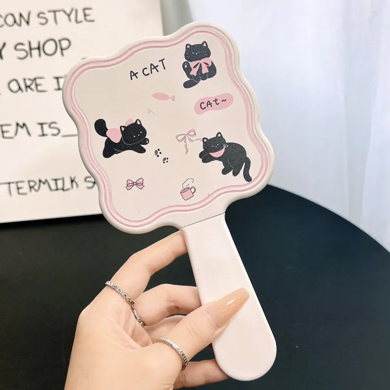 Love Of Wormwood Kitten Hand Mirror With Comb Make Up Mirrors Premium Portable And Practical-4