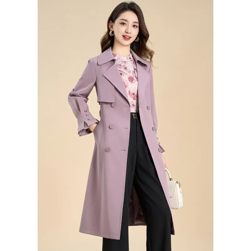 Mylan Spring, Fall Trench Coat Cinched Waist Women's Pink Collection Brand, Stay Updated With Event Alerts-3