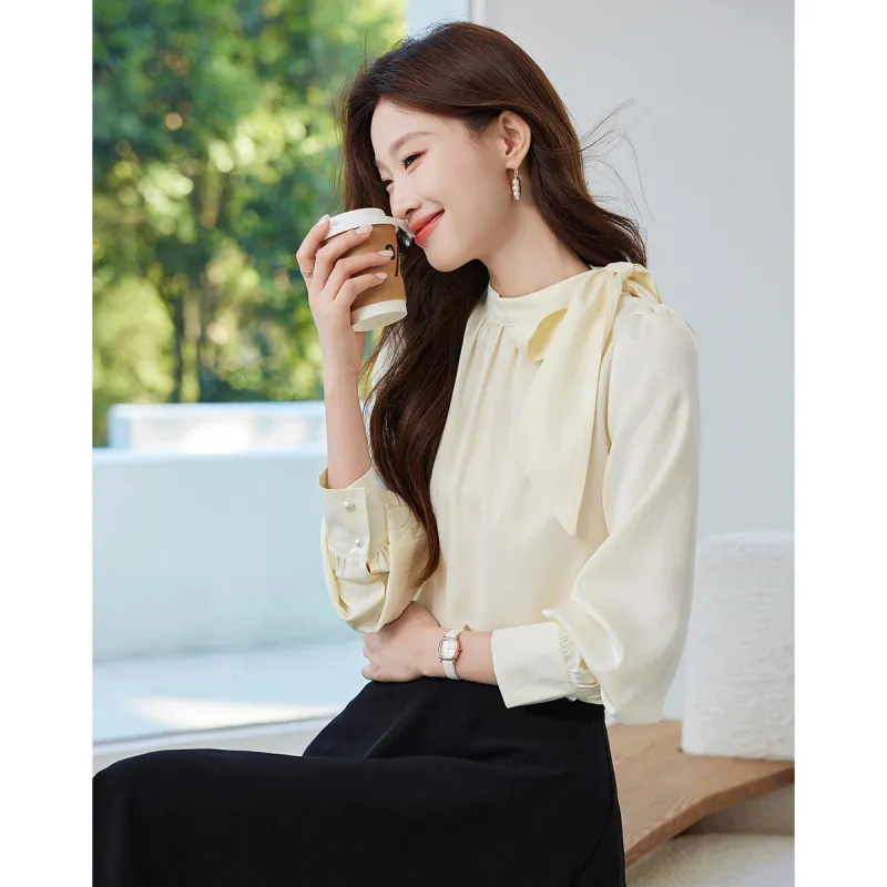 Love Elaine Shirt Women's Beige Apricot-4