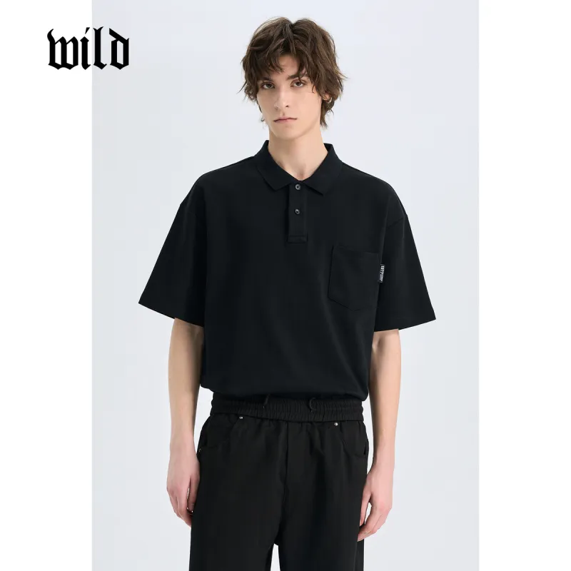 WILD LEADER Polo Shirts Men Mysterious Black[TW5118135]-4