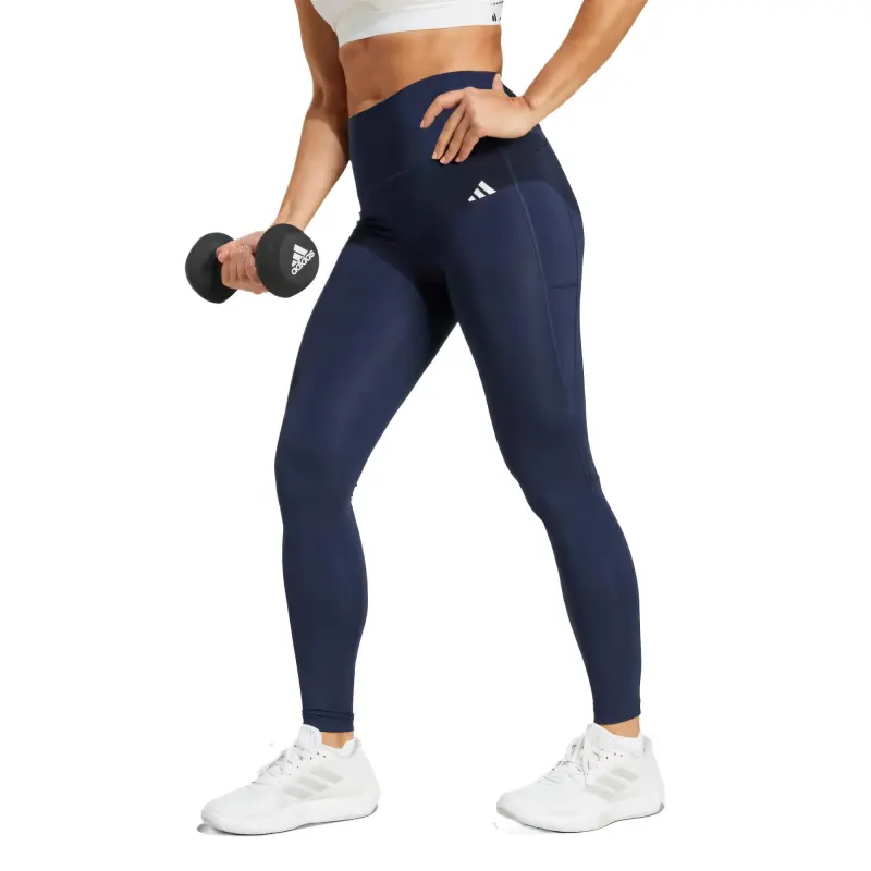 Adidas Free Shipping With AdiClub Optime Essentials Stash Pocket Full Length Leggings-1