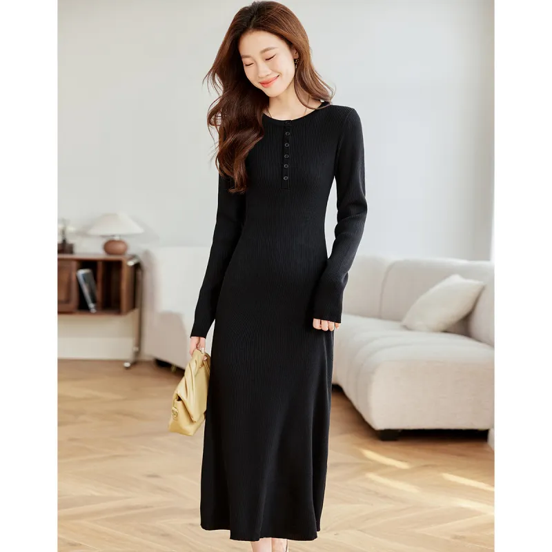 Love Elaine Long Sleeved Dress Women's Black-6