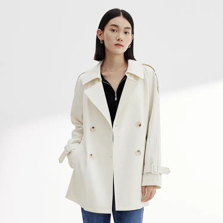 SHUIYUNJIAN Trench Coat Women's Ivory White-3