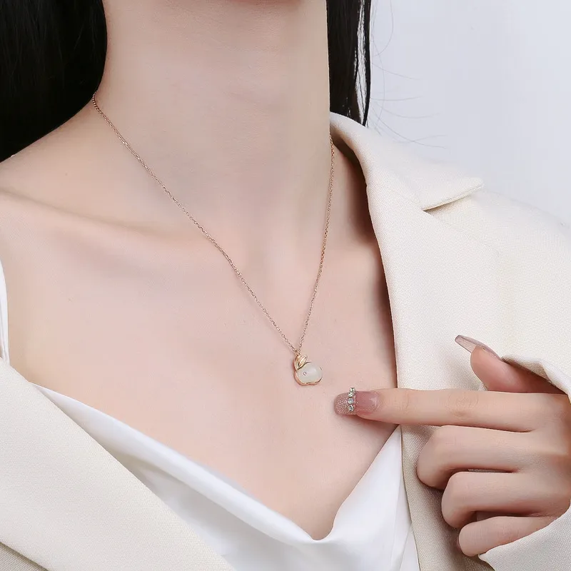 Royal Heaven's Choice Hetian Jade Necklaces Pale Greenish White Jade Unisex-3