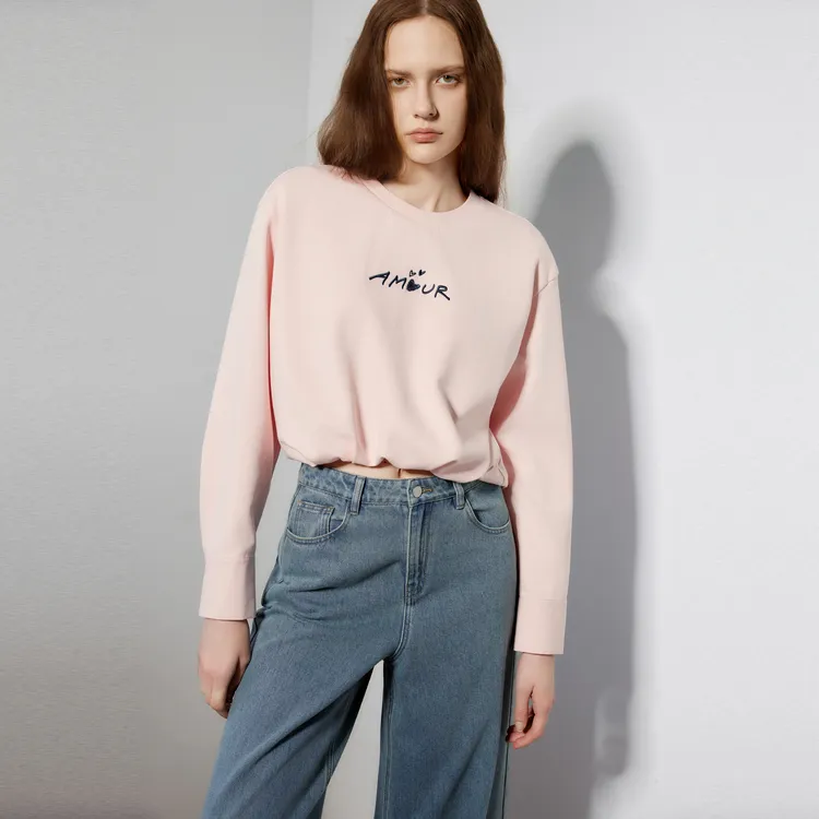 ELLE Sweatshirts Women's Pink-3