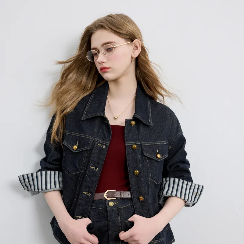 3COLOUR Denim Jacket Women's Deep Sea Blue-2