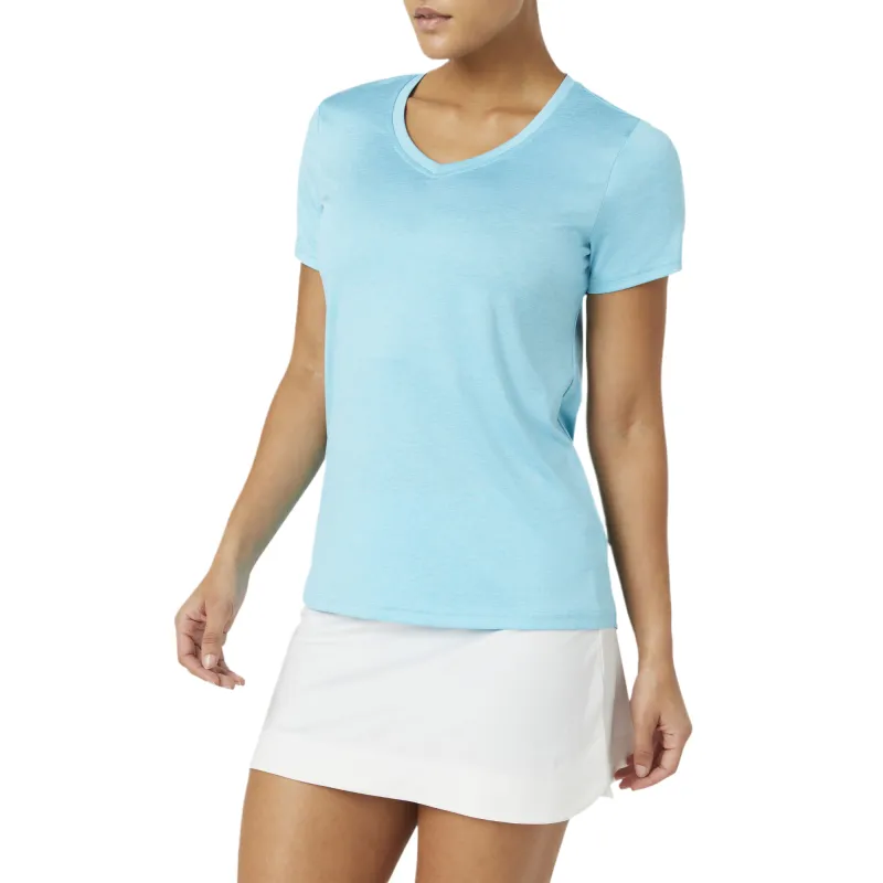 FILA Pickleball Regular T Shirt Women's Blue Fish Heather-1
