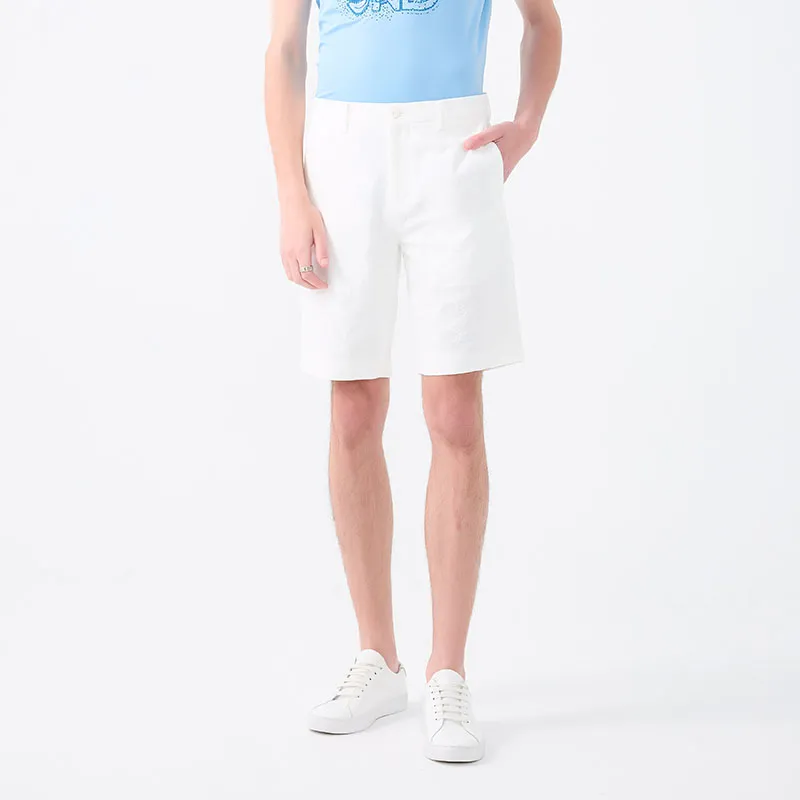 DAVID NAMAN Casual Shorts Men White-5