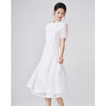 Love Elaine Short Sleeved Dress Women's White