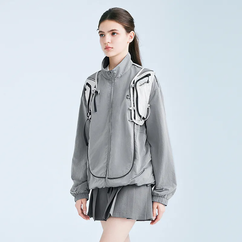 LEDIN Cropped Coat Women's Silver Candle Gray-4