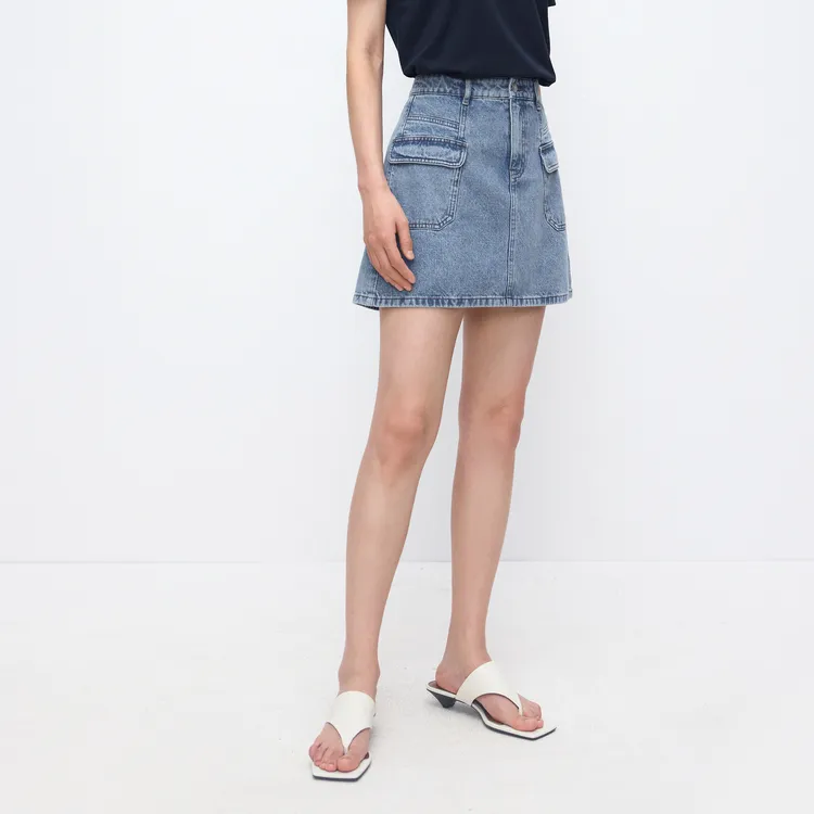 SHUIYUNJIAN Denim Short Skirts Women's-3
