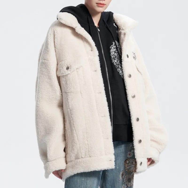 TCH Velvet feel Coat Unisex Beige-2