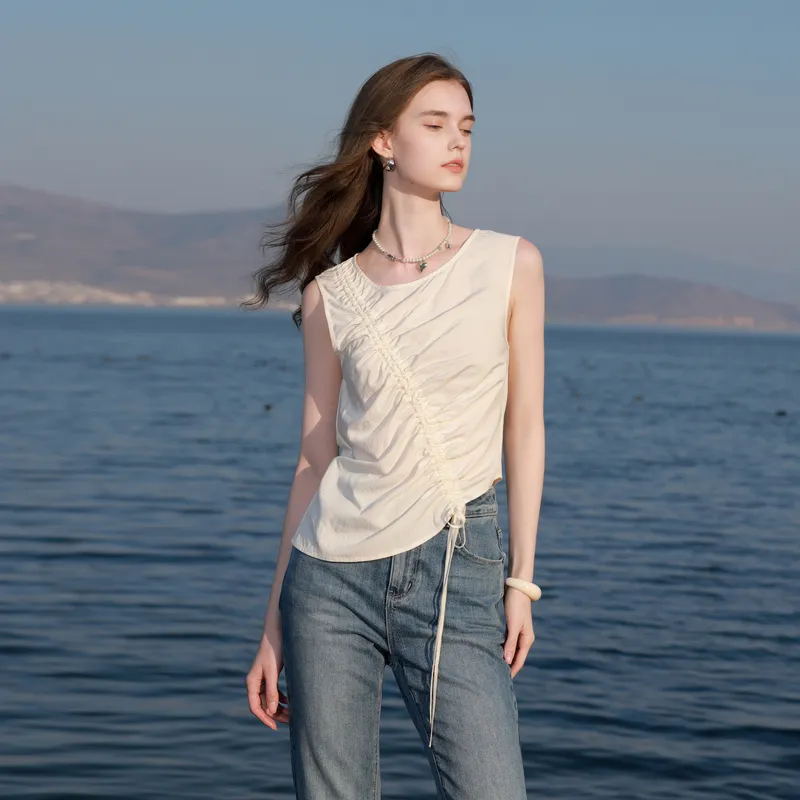 3COLOUR Chiffon Shirts Women's Pearl White-2