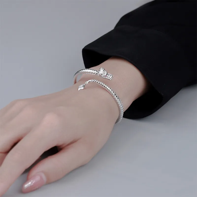 Happy Tide 999 Fine Silver Bangles Women's Silver-3