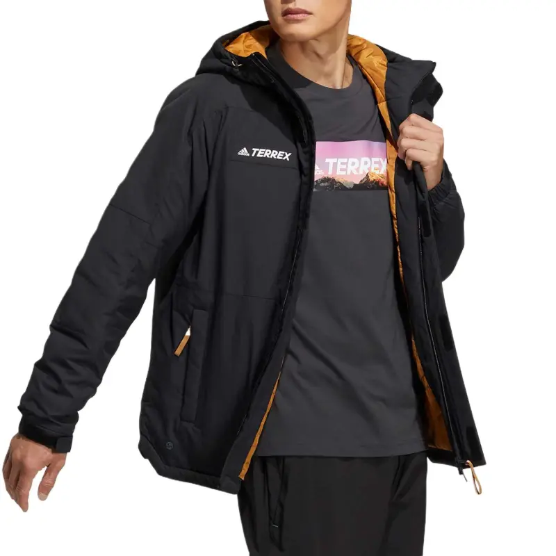 Adidas Jackets Coats Men's Black Yellow-2