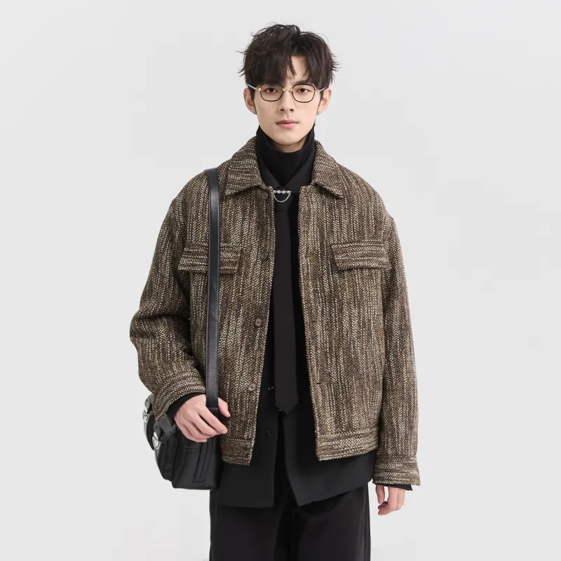 EARL JOEL Jackets Coats Men's Woven Coffee-3