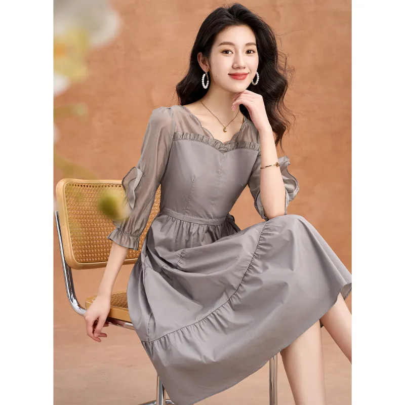 Mylan Long Sleeved Dress Women's Gray-3