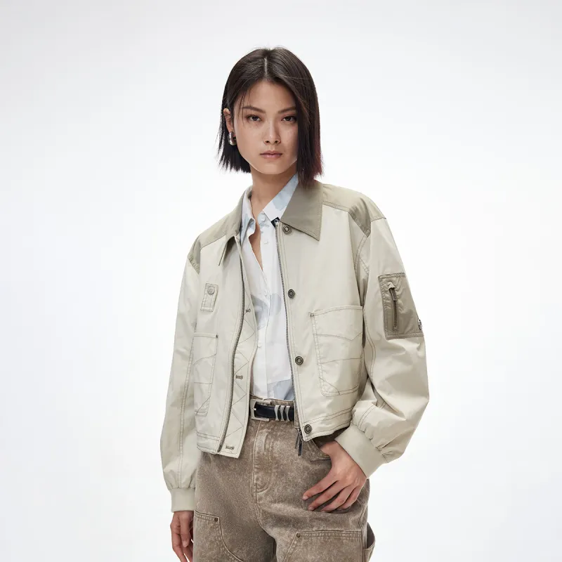 ONLY Cropped Coat Women's C48 Silver Fox Gray-2