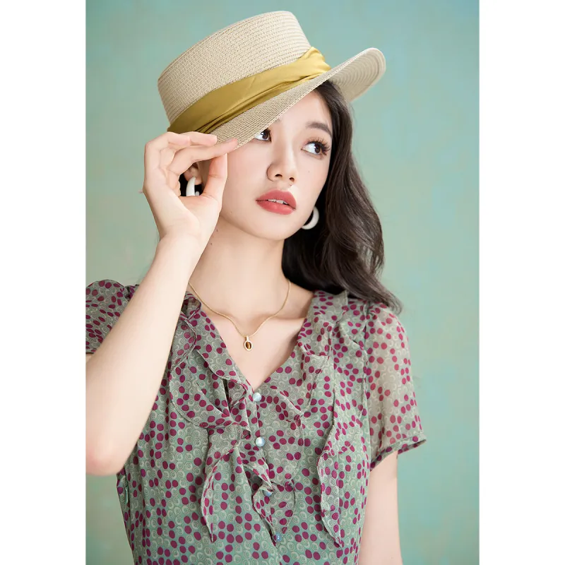 Mylan Short Sleeved Dress Women's Pea Green-1