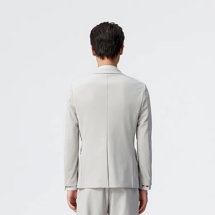 PEACEBIRD MEN Business Suits Men Gray White 1 Slim Fit-2