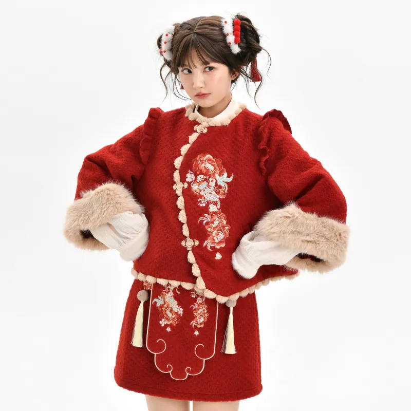 SNBL Two Piece Skirt Sets Women's Coat+Skirt-7