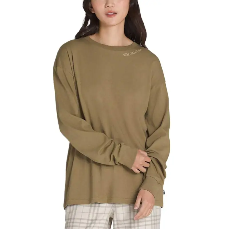 Vans Drop Shoulder Sleeve T Shirt Women's Olive Green-1