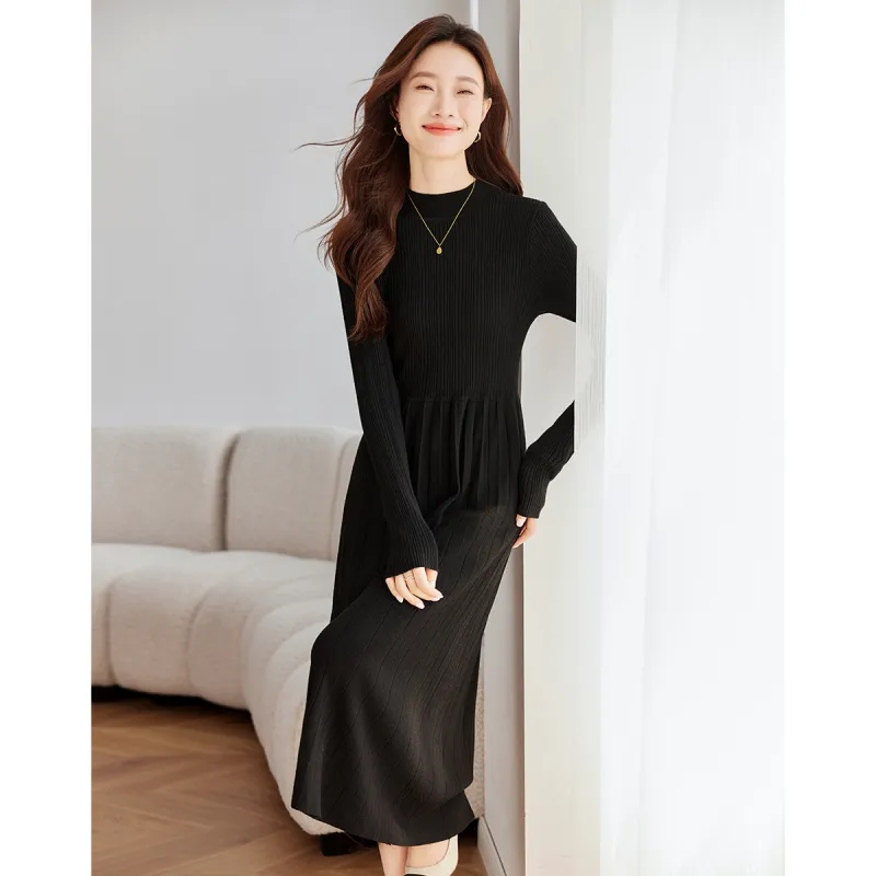 Love Elaine Long Sleeved Dress Women's Black-5