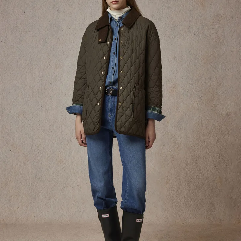 E.land Puffer Jacket Women's Army Green-4