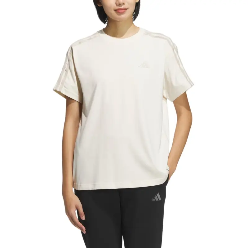 Adidas ESSENTIALS3 Stripes T Shirt Women's White-1