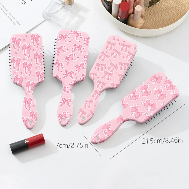 Future Maple Bowknot Print Anti Tangling Comb Scalp Massage Cushion-3